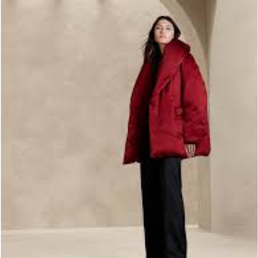 Lucila Satin Red Puffer Coat